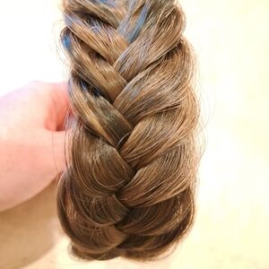 Realistic Faux Hair Braided Headband Brunette